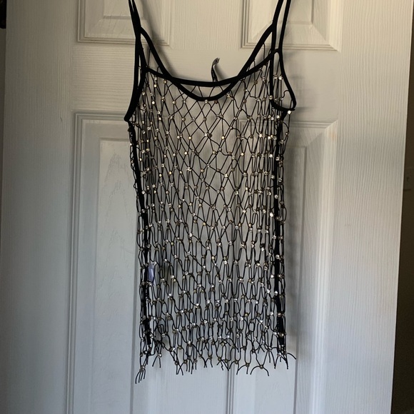NASTYGAL Rhinestone Fishnet Cami - Picture 3 of 3
